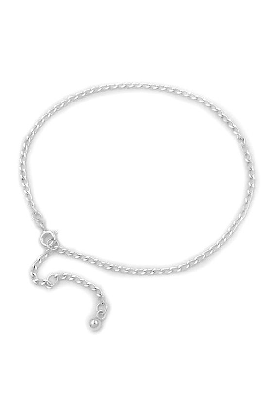 ANKLET OPEN CURB CHAIN SILVER 925 27CM