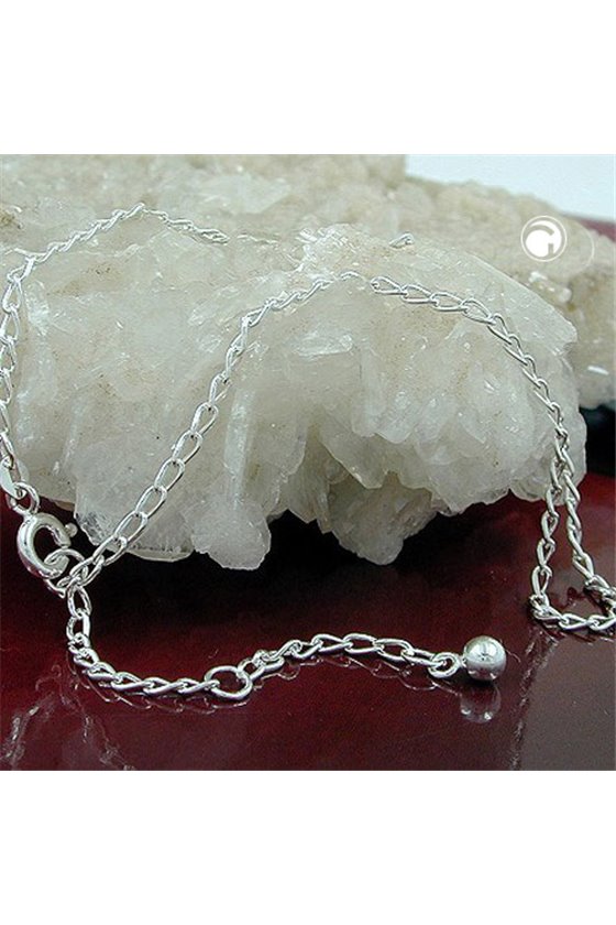 ANKLET OPEN CURB CHAIN SILVER 925 27CM