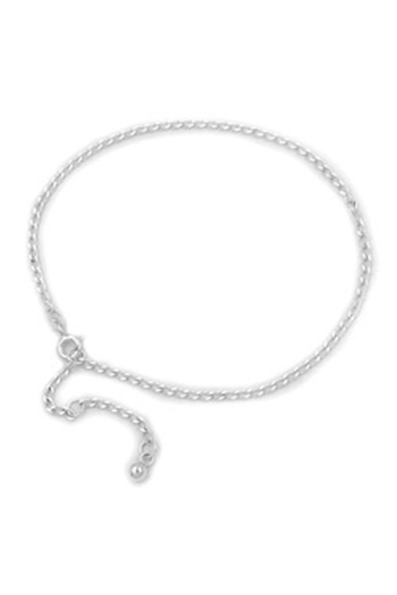 ANKLET OPEN CURB CHAIN SILVER 925 27CM