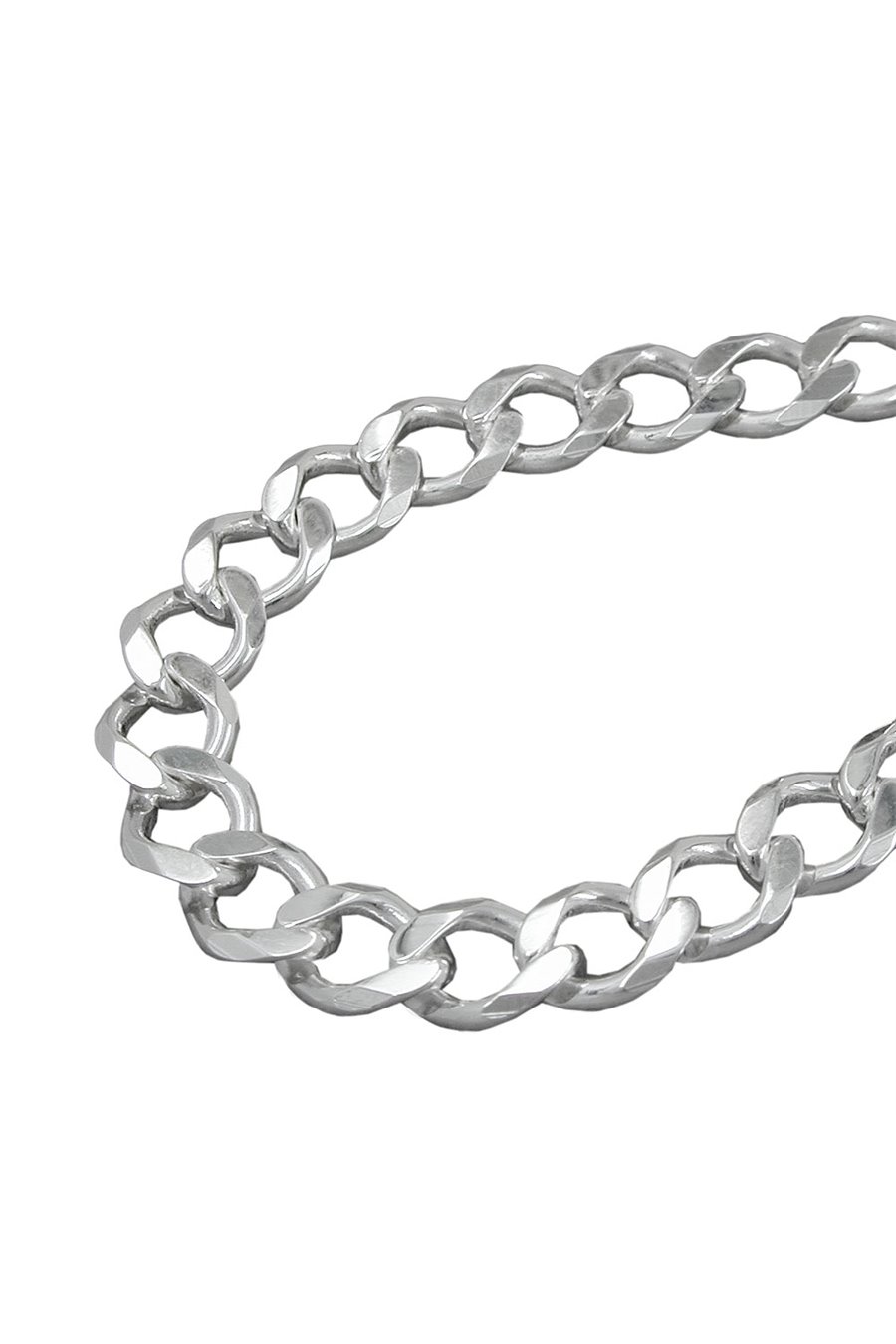 OPEN CURB CHAIN DIAMOND CUT SILVER 925 60CM