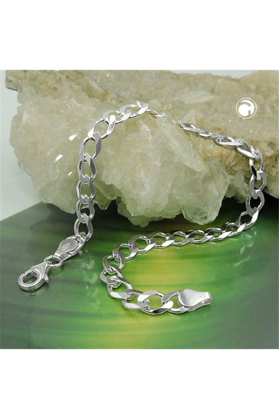 BRACELET OPEN CURB CHAIN SILVER 925 19CM