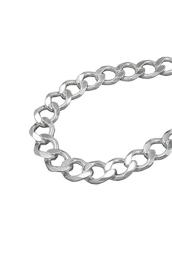 NECKLACE OPEN CURB CHAIN DIAMOND CUT SILVER 925 60CM