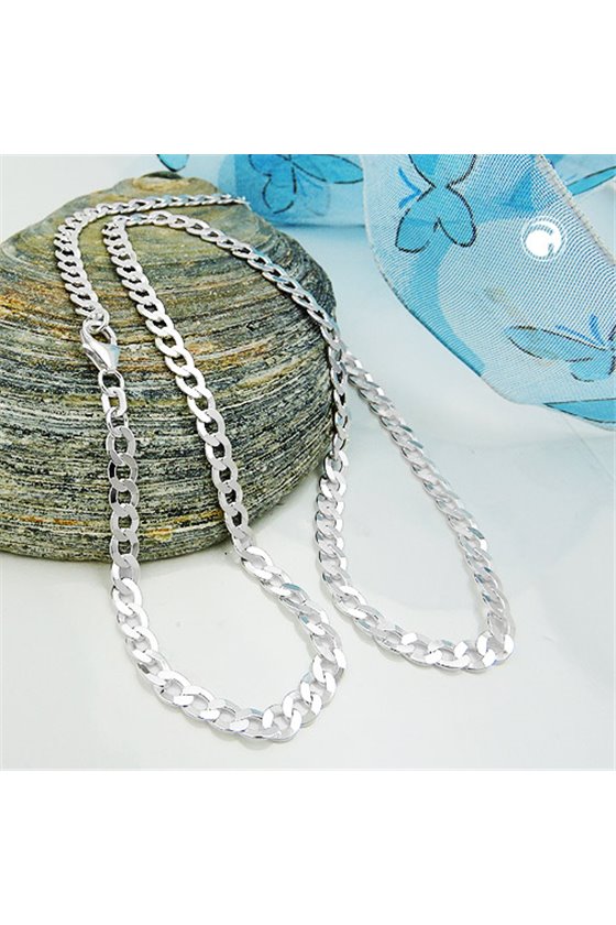 NECKLACE OPEN CURB CHAIN SILVER 925