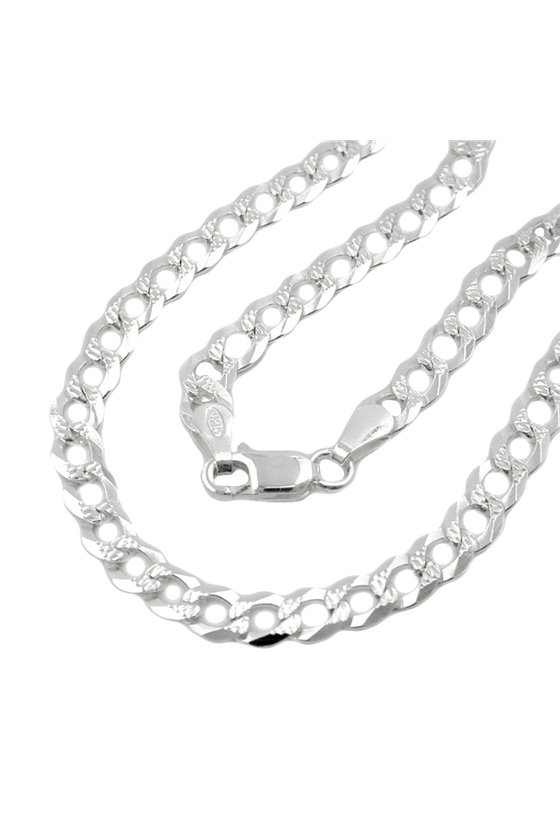 BRACELET OPEN CURB CHAIN SILVER 925 19CM