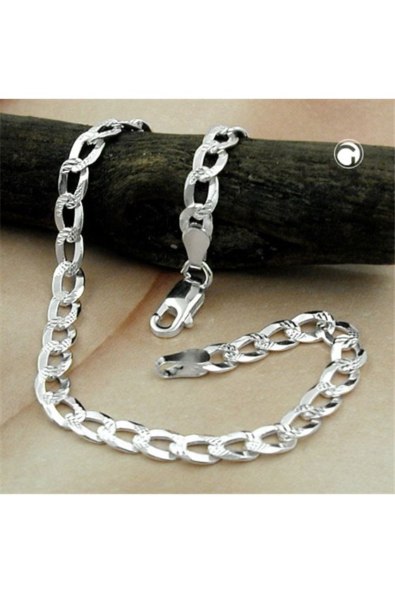 BRACELET OPEN CURB CHAIN SILVER 925 19CM