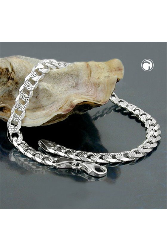 BRACELET OPEN CURB CHAIN SILVER 925 21CM