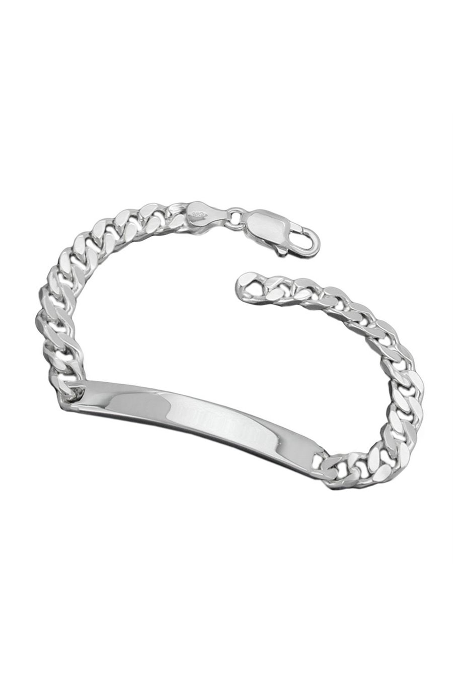 ID BRACELET CURB CHAIN SILVER 925 21CM