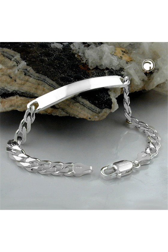 ID BRACELET CURB CHAIN SILVER 925 21CM