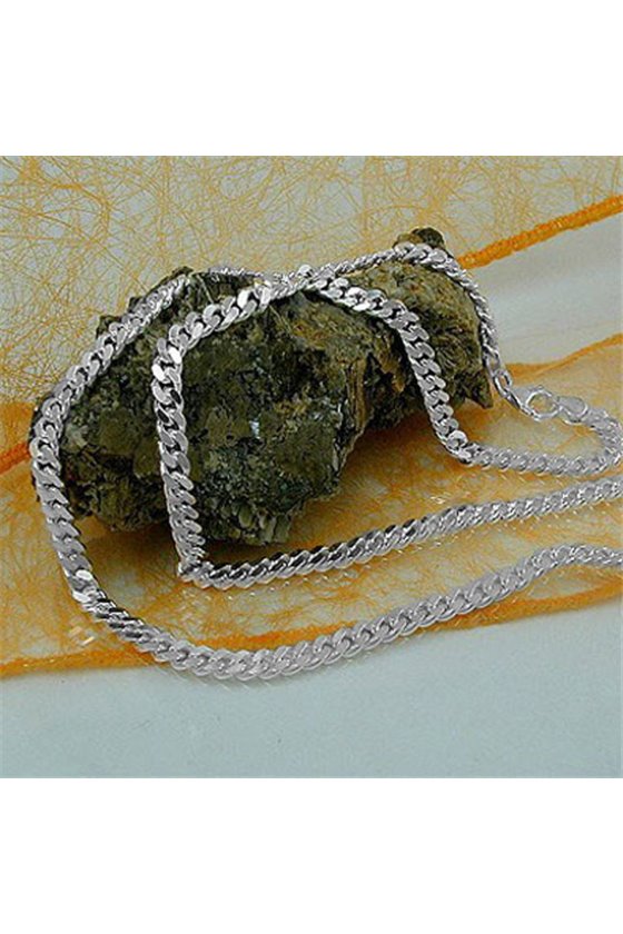 NECKLACE CURB CHAIN 4MM SILVER 925 55CM