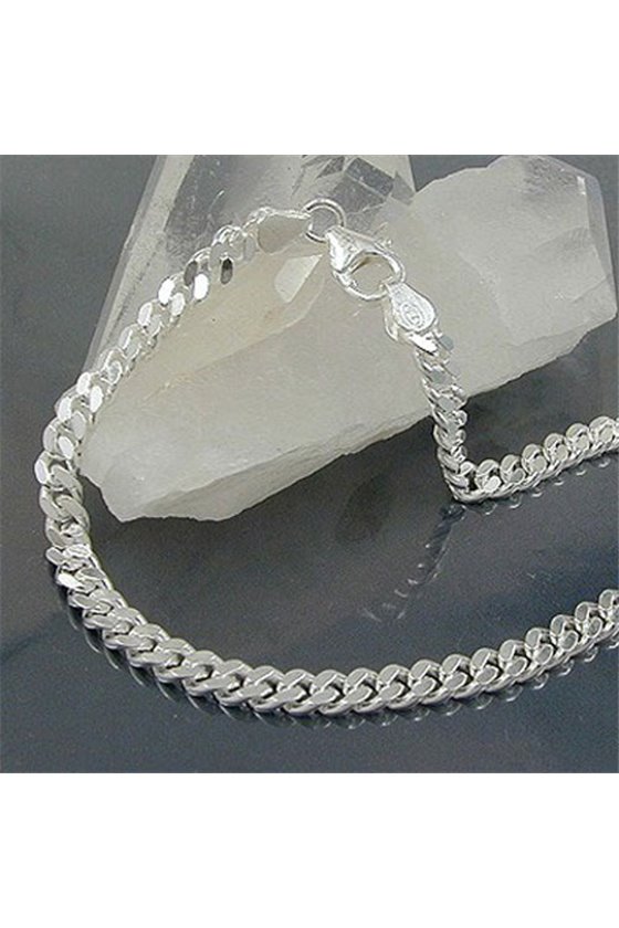 BRACELET CURB CHAIN 4MM SILVER 925 19CM
