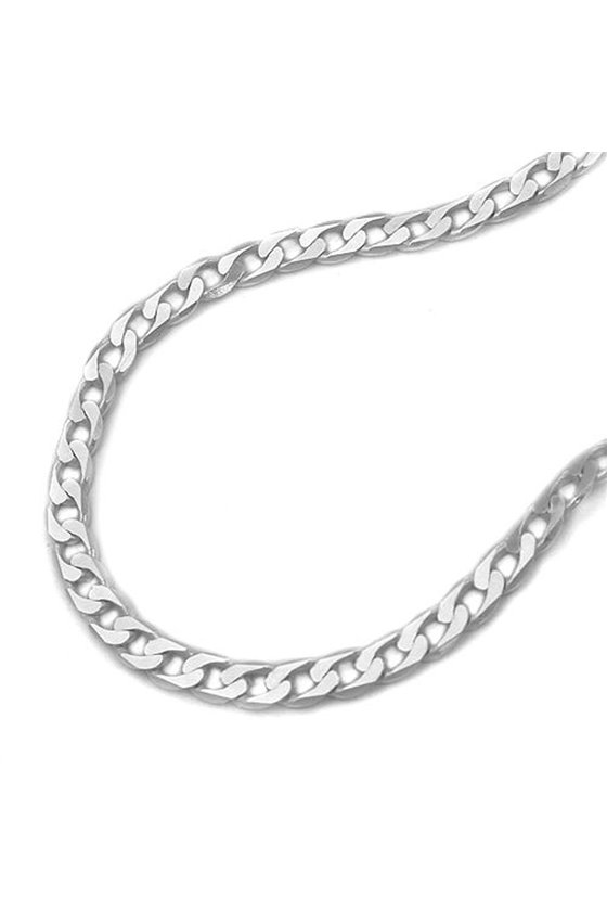 NECKLACE FLAT CURB CHAIN 4 MM SILVER 925 50CM