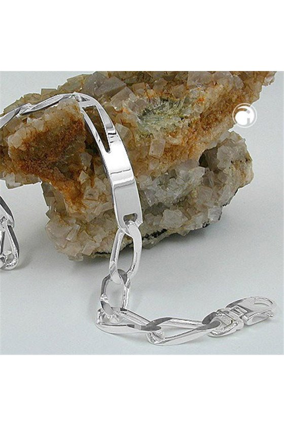 ID BRACELET OPEN CURB CHAIN SILVER 925 23CM