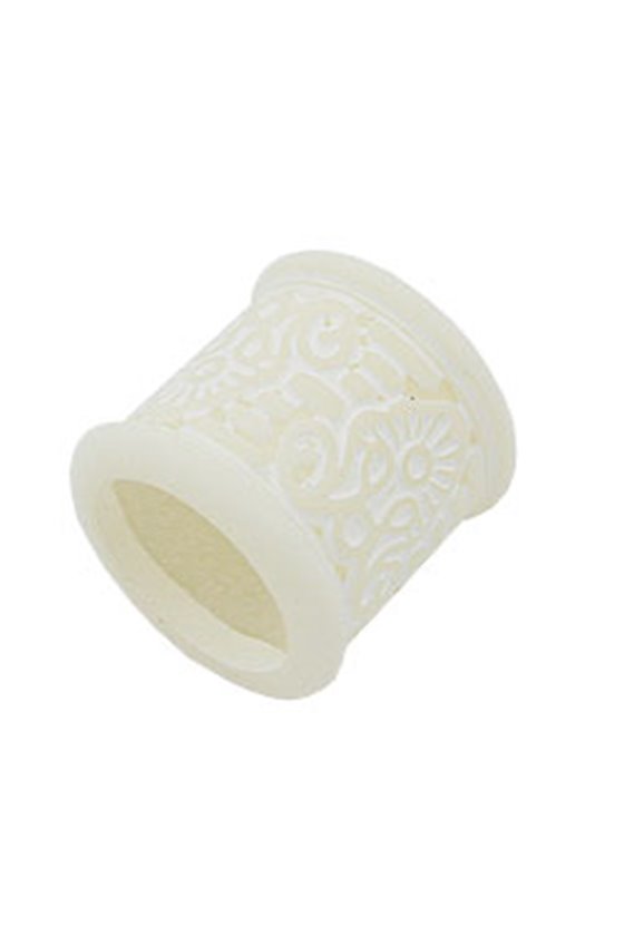 SCARF BEAD CREME FLOWER PATTERN MATTE