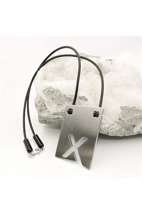 NECKLACE INITIALE X STAINLESS STEEL 42CM