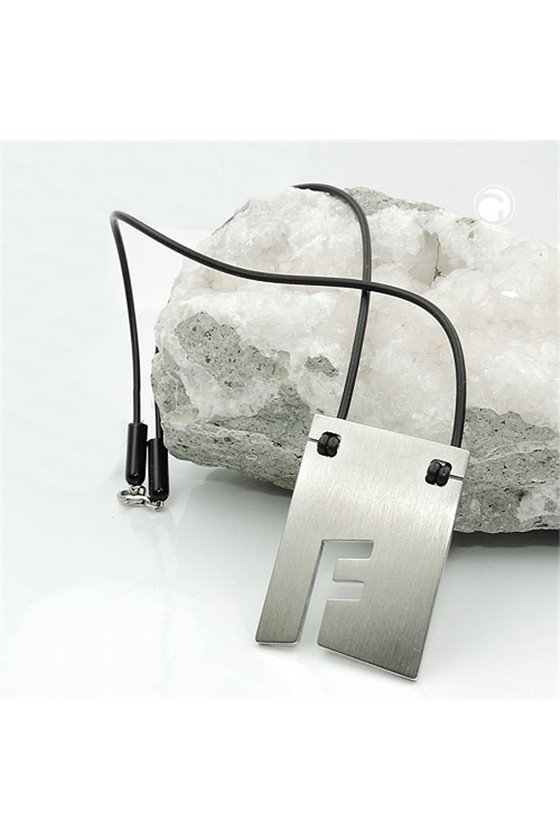 NECKLACE INITIALE F STAINLESS STEEL 42CM
