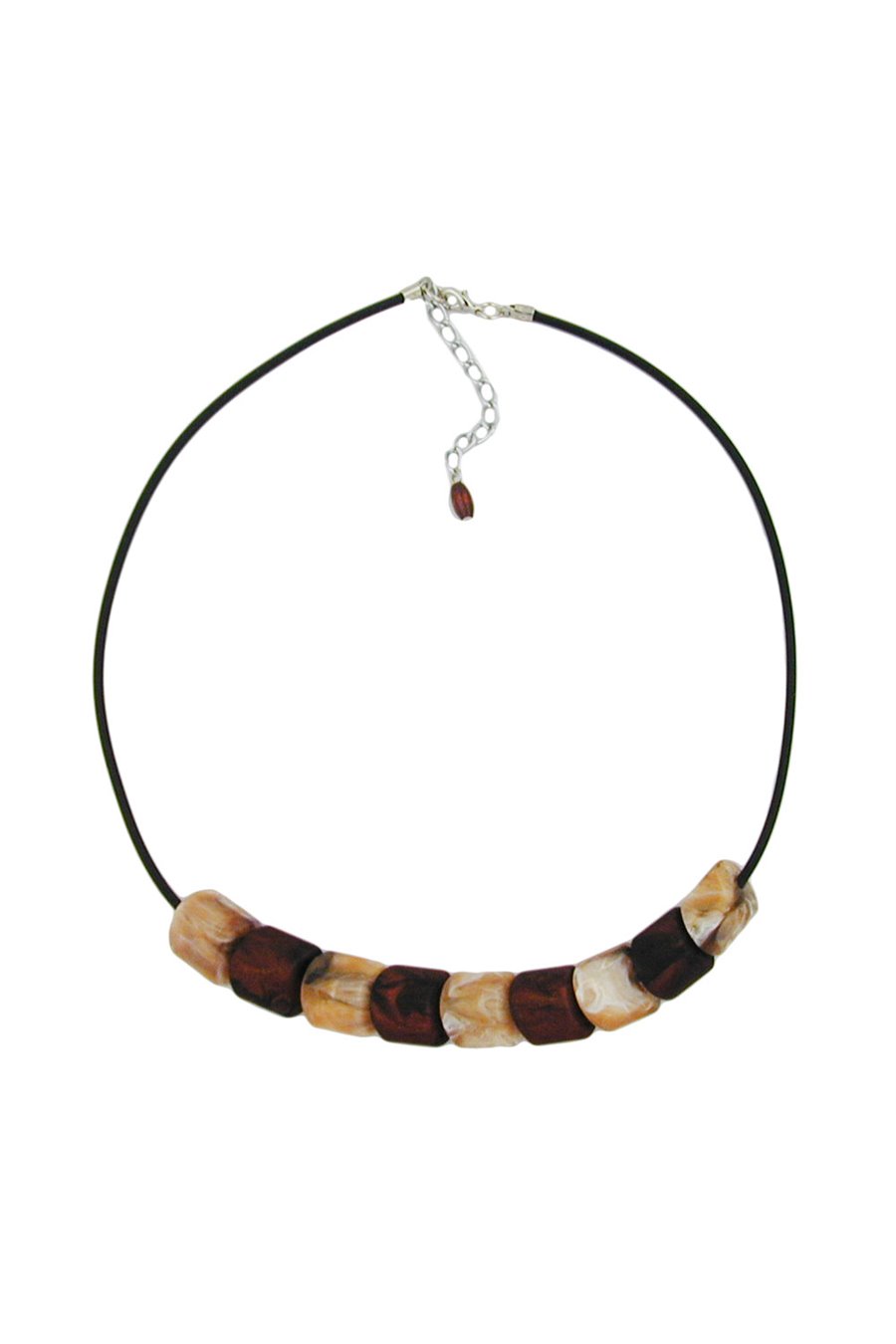 NECKLACE BROWN BEADS 45CM