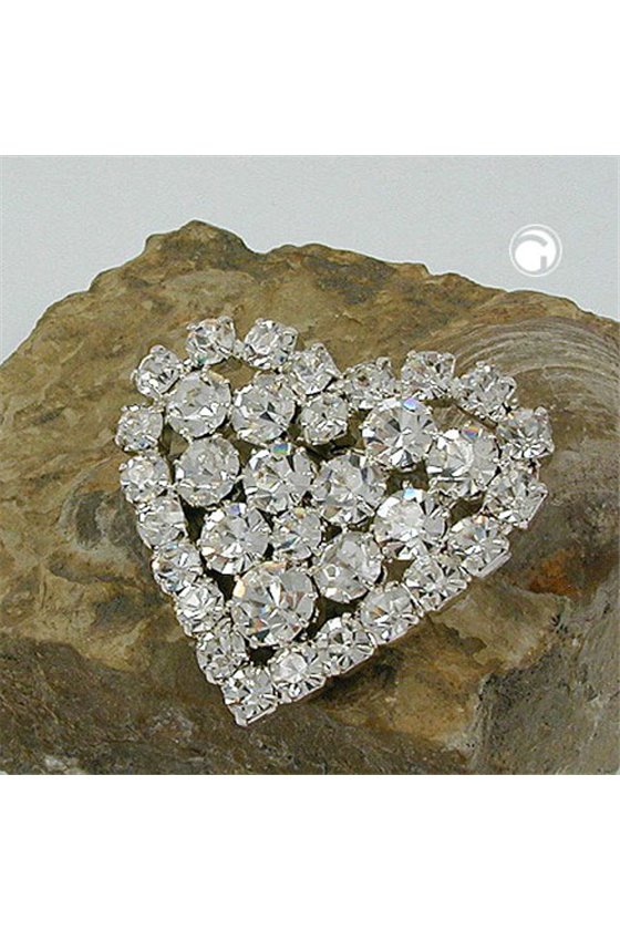 BROOCH RHINESTONES HEART