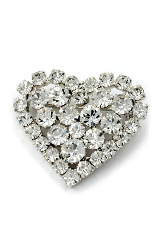 BROOCH RHINESTONES HEART