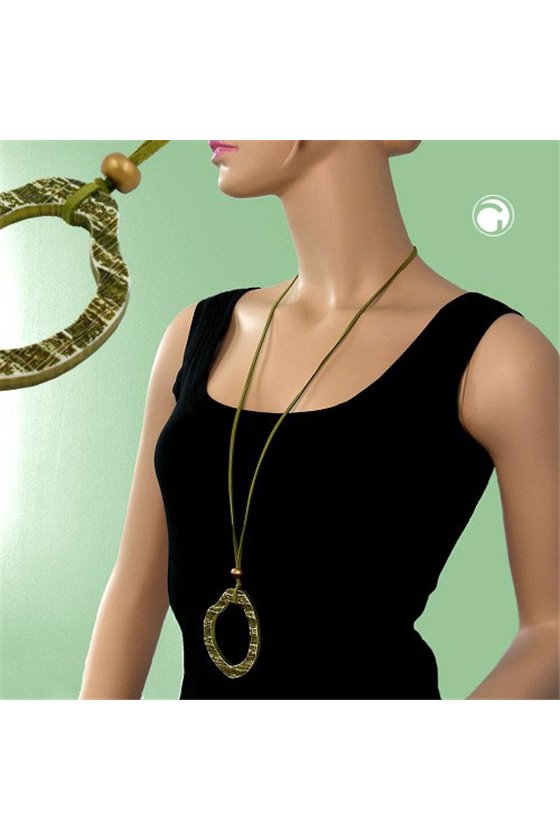 NECKLACE FANTASY RINGS GREEN 90CM