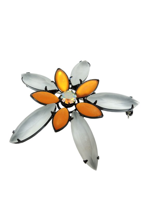 BROOCH BIG FLOWER TOPAZ
