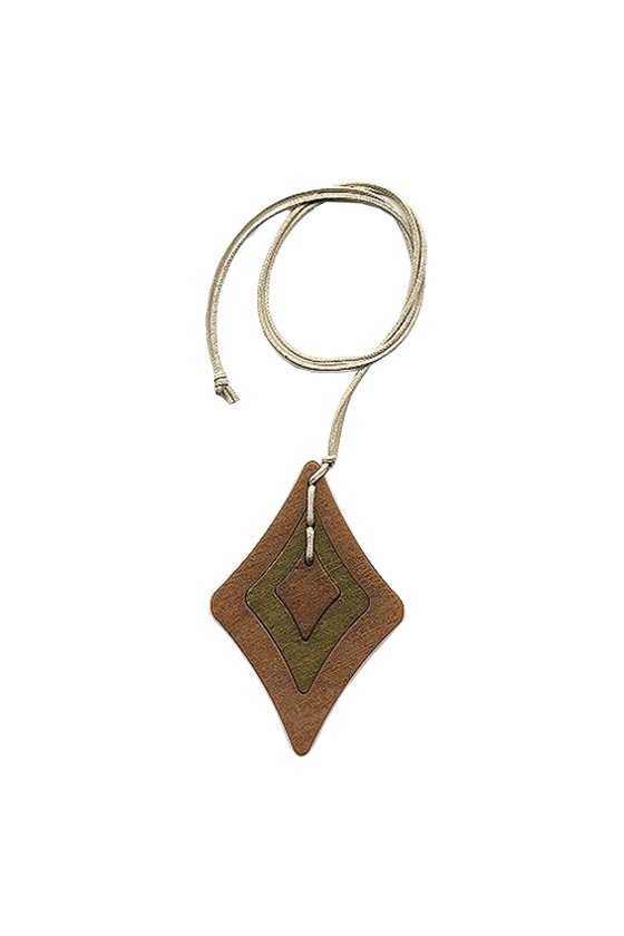 NECKLACE BAROQUE PENDANT BROWN/ GREEN