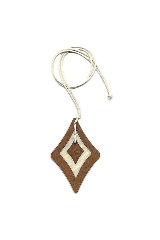 NECKLACE BAROQUE PENDANT BROWN/ WHITE