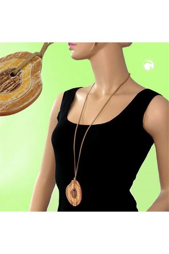 NECKLACE FANTASY RINGS BROWN 90CM