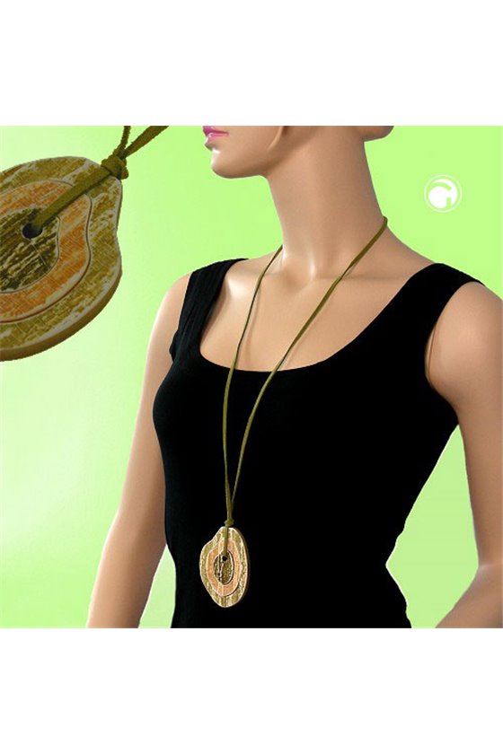 NECKLACE FANTASY RINGS GREEN 90CM