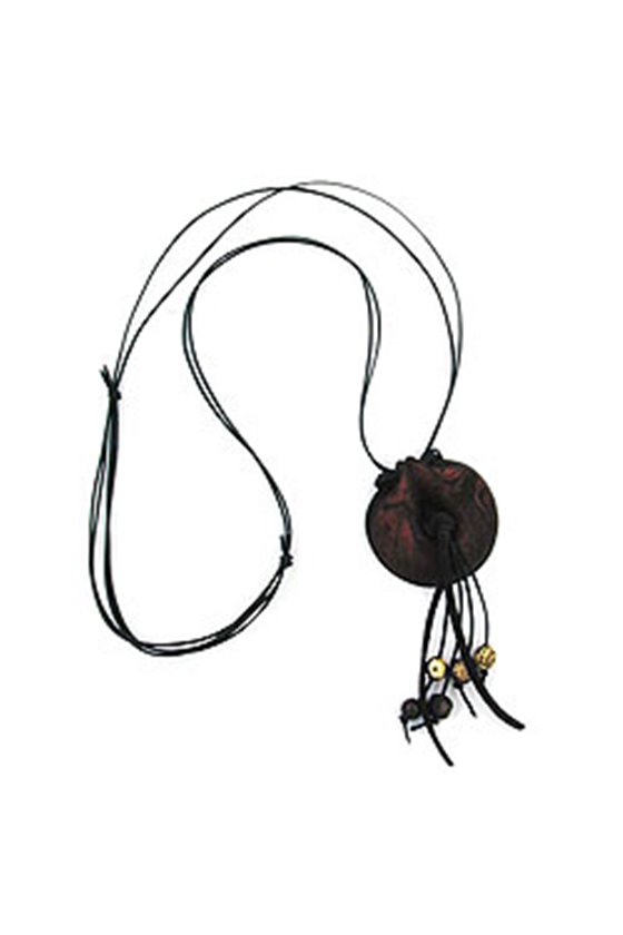 NECKLACE RINGS BROWN-BLACKE MATTE 100CM