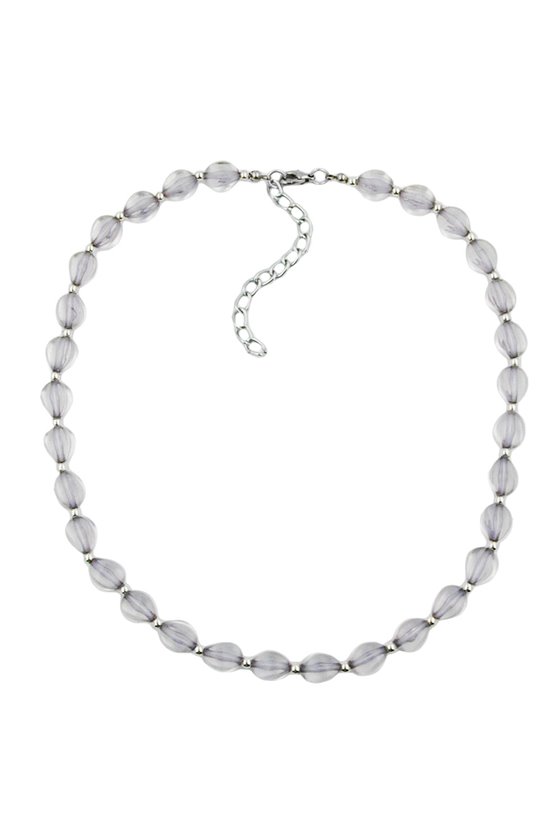 NECKLACE BEADS TRETRAGONAL STYLE BEADS GREY