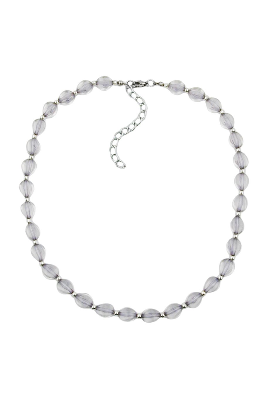 NECKLACE BEADS TRETRAGONAL STYLE BEADS GREY