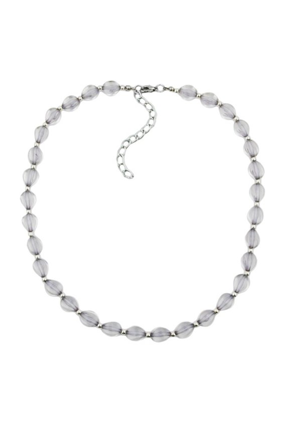 NECKLACE BEADS TRETRAGONAL STYLE BEADS GREY