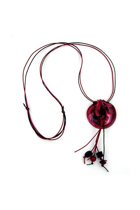 NECKLACE RED BLACK 100CM