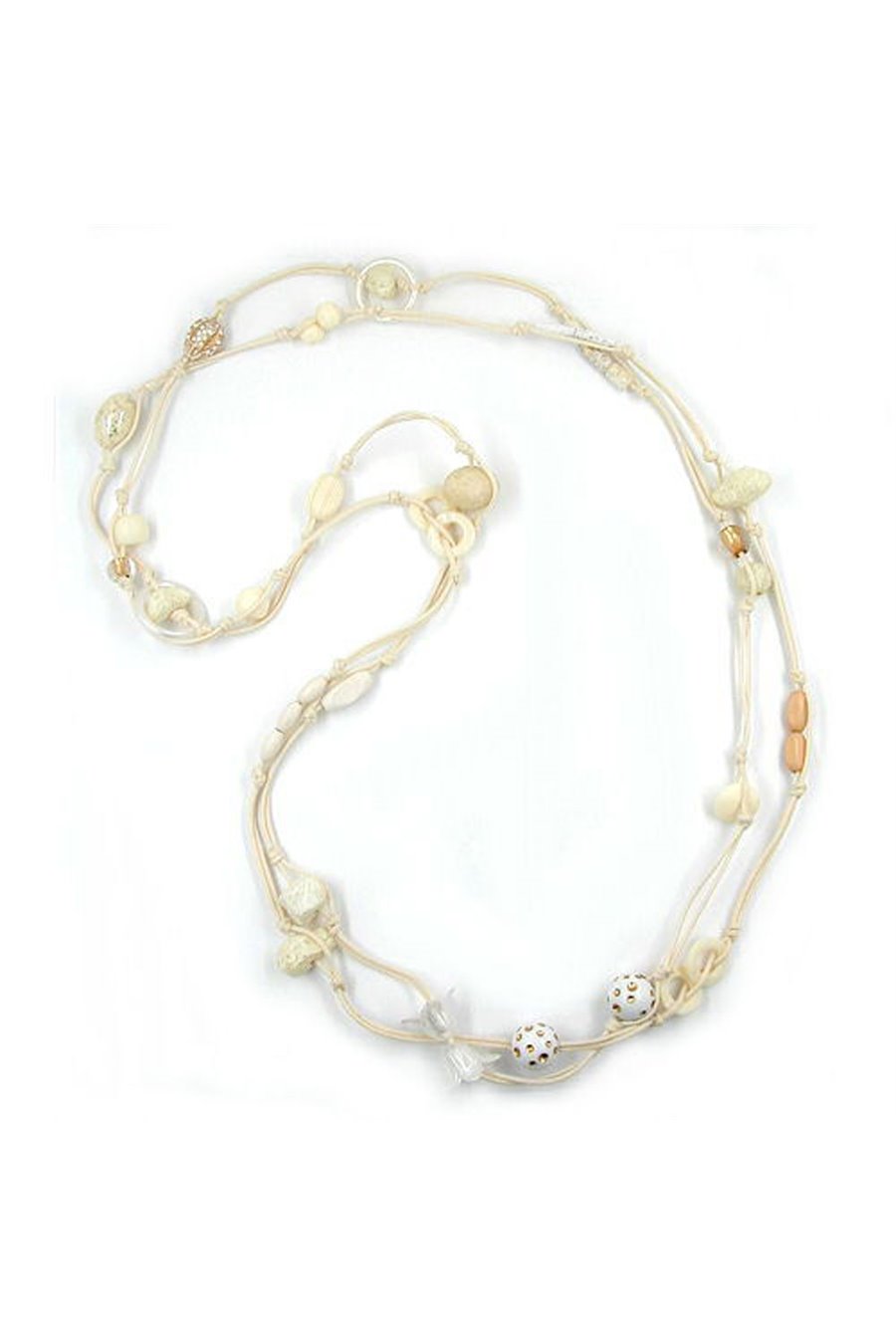 NECKLACE CREME-IVORY-GOLD ENDLESS 100CM
