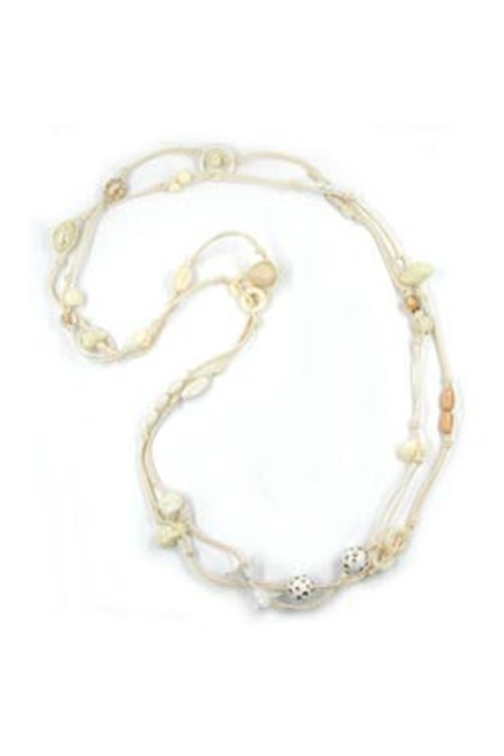 NECKLACE CREME-IVORY-GOLD ENDLESS 100CM