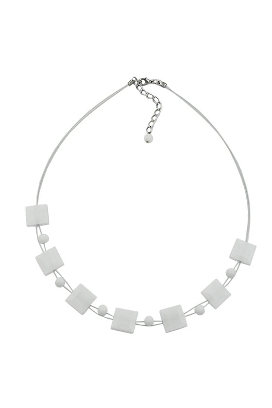 NECKLACE SQUARE WHITE-SHINY 45CM