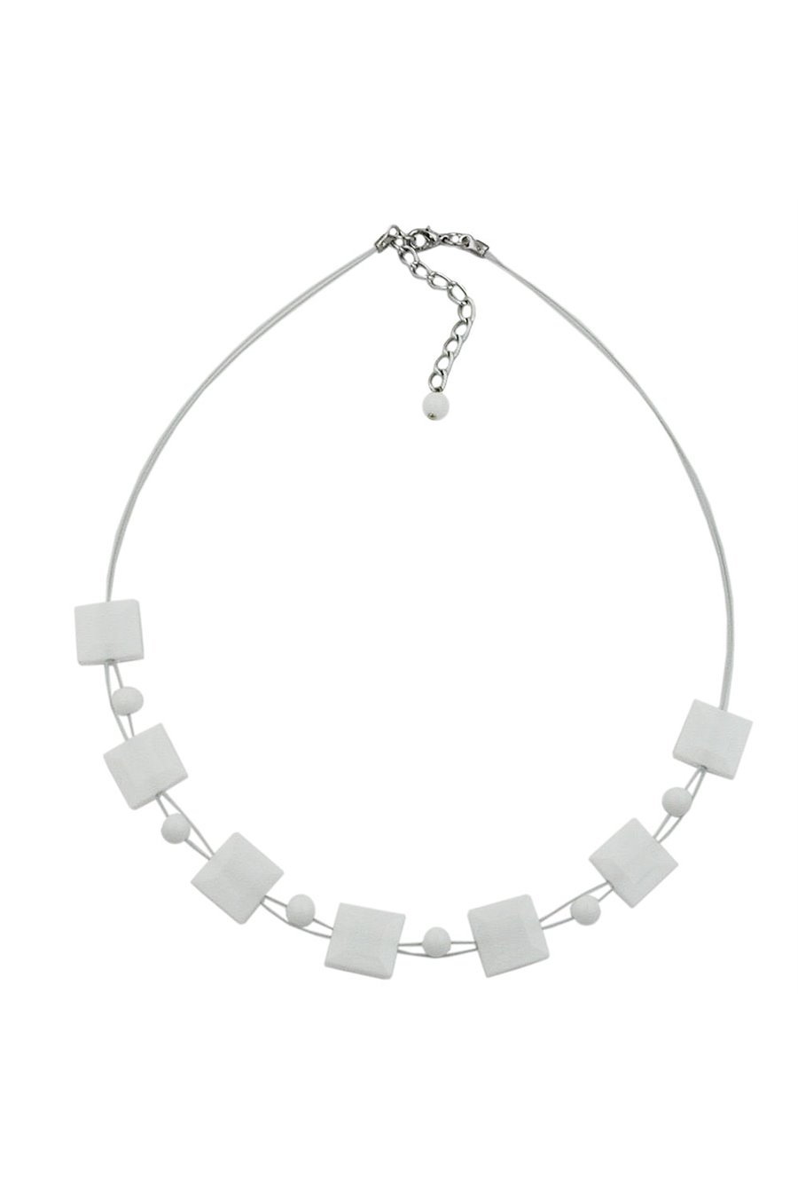 NECKLACE SQUARE WHITE-SHINY 45CM