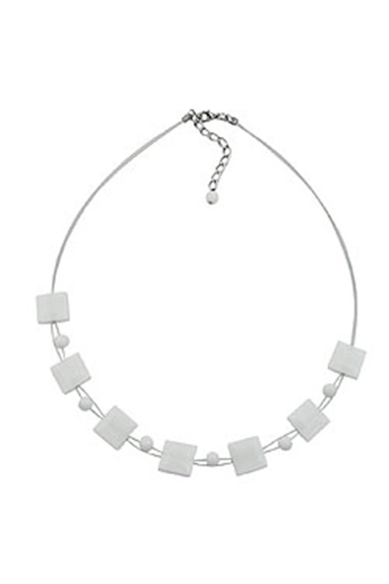 NECKLACE SQUARE WHITE-SHINY 45CM
