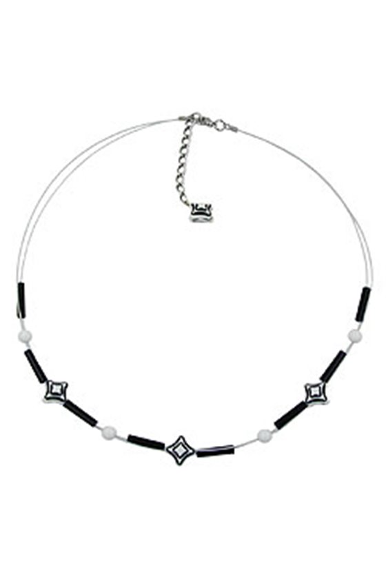 NECKLACE CUBE BEADS BLACK WHITE