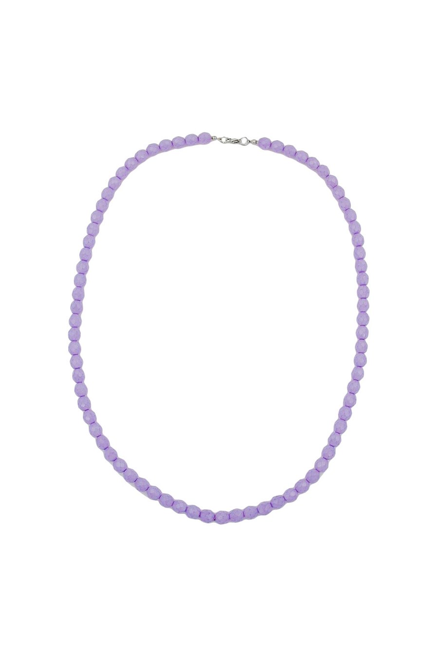 NECKLACE GLASS BEADS LILAC 60CM