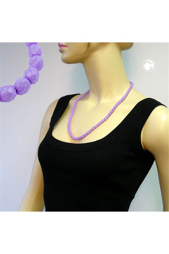 NECKLACE GLASS BEADS LILAC 60CM