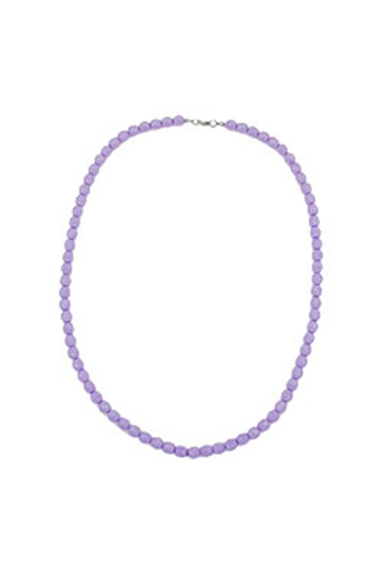 NECKLACE GLASS BEADS LILAC 60CM