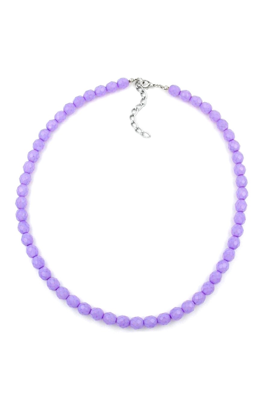 NECKLACE GLASS BEADS LILAC 42CM
