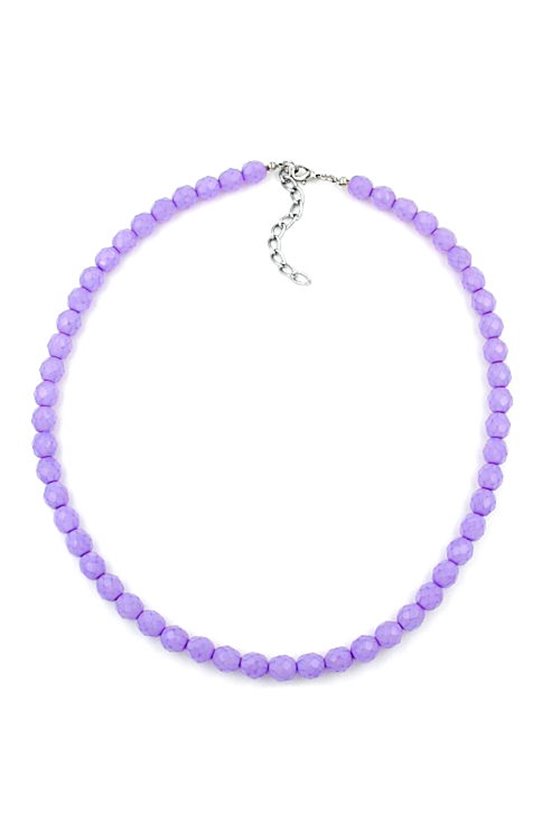 NECKLACE GLASS BEADS LILAC 42CM