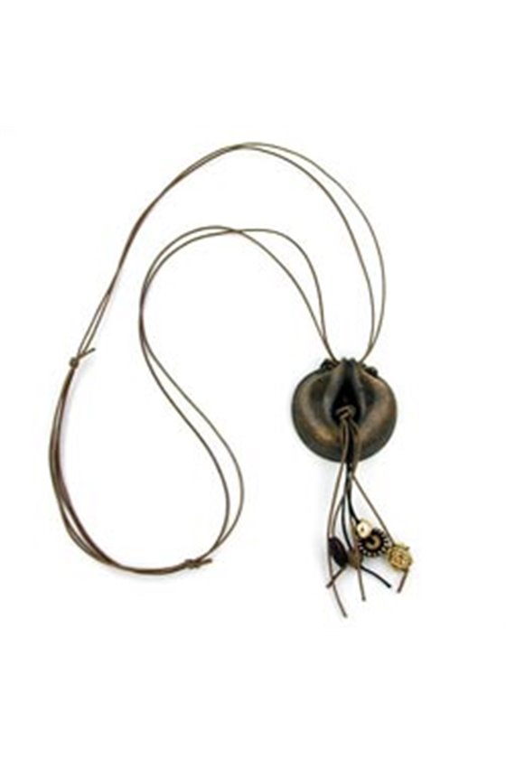 NECKLACE RINGS ANTIQUE BRASS BROWN 100CM