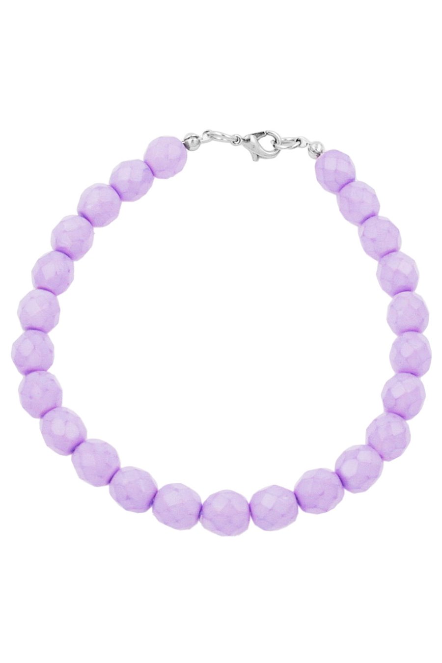 BRACELET GLASS BEADS LILAC 19CM