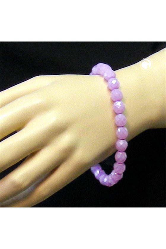 BRACELET GLASS BEADS LILAC 19CM