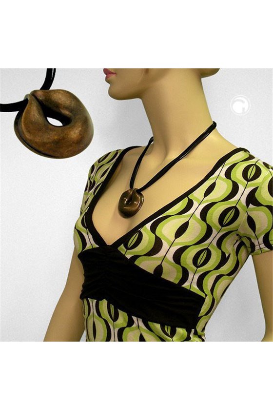 NECKLACE AMULET BRASS-COLOURED 50CM