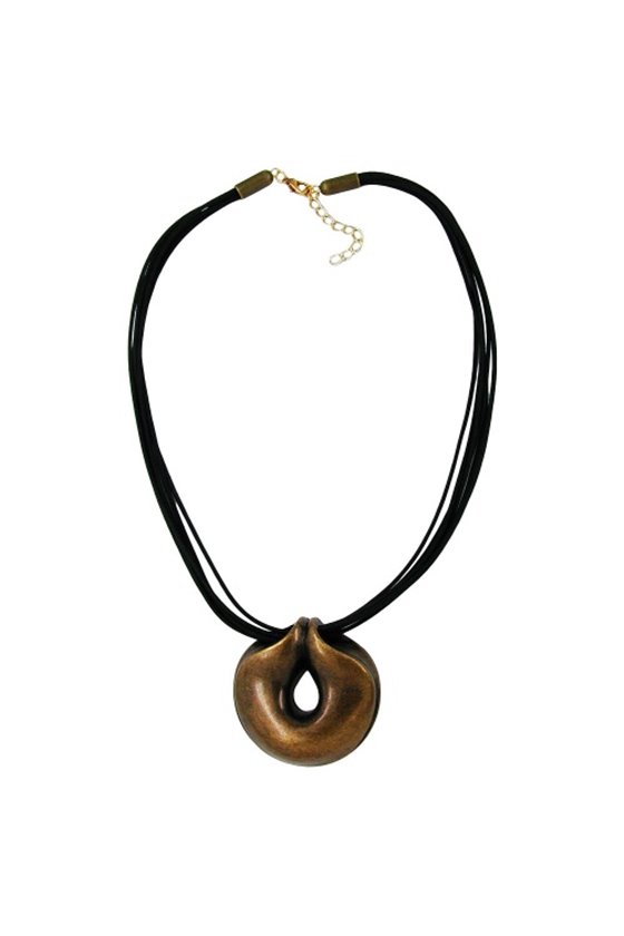 NECKLACE AMULET BRASS-COLOURED 50CM