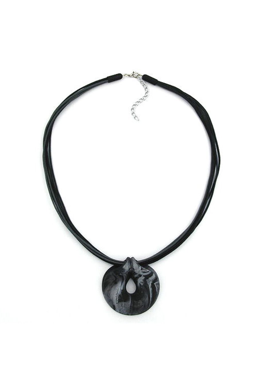 NECKLACE AMULET GREY-BLACK 50CM